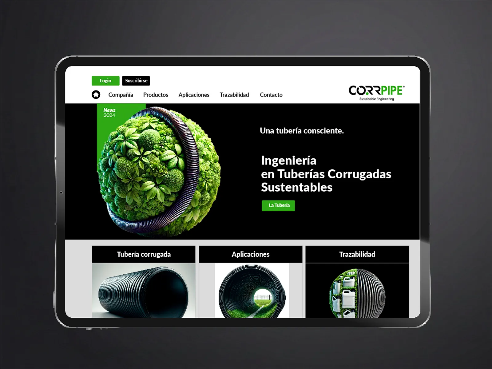 Corrpipe Web — Diseño web y sistema visual digital